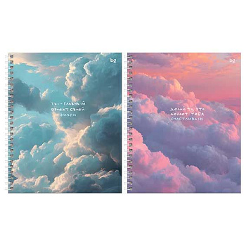 Тетрадь 80л. (клетка) BG спираль "Невесомость" 67193 тв.обл.,soft-touch лам.