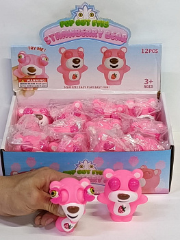 Игрушка-антистресс, жамка мишка выпучивает глаза C58329