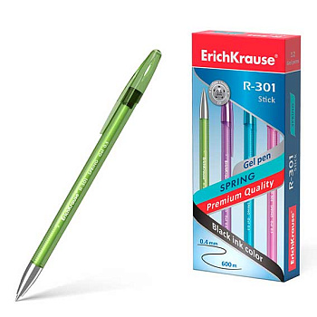 Ручка гелевая EK R-301 "Spring Gel Stick" 53349 чёрная, 0,5мм