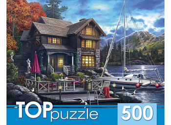 Пазлы (500эл) Ночной дом и яхта ХТП500-5730