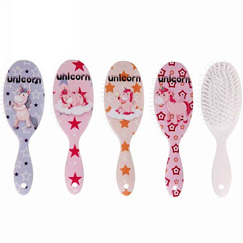 Расческа массажная Stylish hair-Единорожки овал,микс 4вида 452-2102