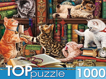 Пазлы (1000эл) Котята в библиотеке Ф1000-7729