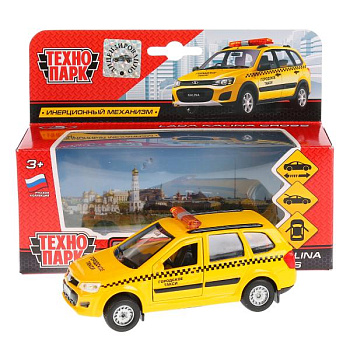 Машина Технопарк металл. Lada Kalina Cross Такси (12см) откр.дв,инерц,в/к SB-16-46-T-WB