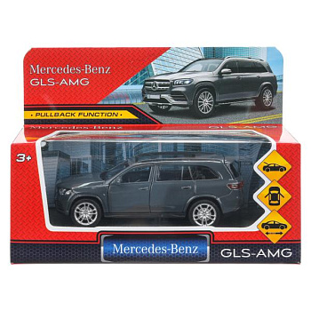 Машина Технопарк металл. MERCEDES-BENZ gls class amg (12см) дв,баг,ин,серый в/к GLS-12-GR