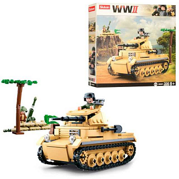 Мини-конструктор M38-B0691Вторая мировая война Немецкий танк Panzer (356дет,2фиг