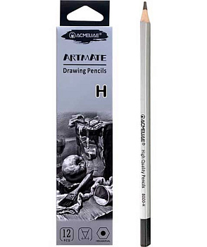 Карандаш ч/гр. ACMELIAE 8000-H EAN шестигр.серебр.корп.,Н