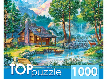 Пазлы (1000эл) Домик у лесного пруда ХТП1000-2166