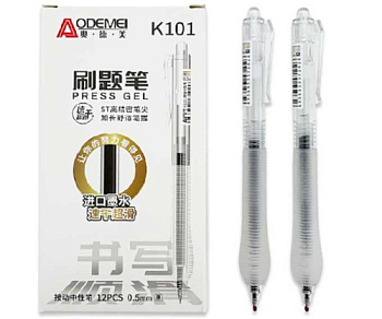 Ручка гелевая авт. INTELLIGENT Aodemei DK-253 чёрная,0,5мм,ST,с грипом