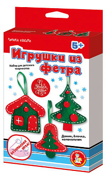 Набор д/творчества Мягкая игрушка из фетра Домик, елочка, колокольчик 04668 (Дес.Кор.)