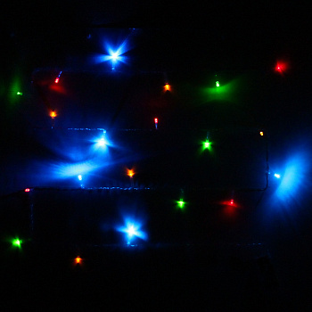 Гирлянда д/дома 196-250 на батар,2,2м,20л,LED,2*АА,прозрач.провод,IP-20,мультицв