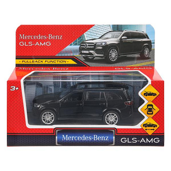 Машина Технопарк металл. MERCEDES-BENZ gls class amg (12см) дв,баг,ин,черный в/к GLS-12-BK