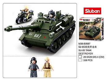 Мини-конструктор M38-B0687 Вторая мировая война Танк СУ (338дет,2фиг) в/к