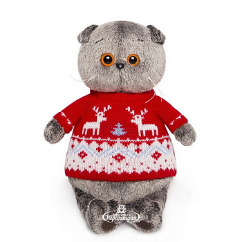 Кот Басик (30см) в свитере с оленями (В1) Ks30-089