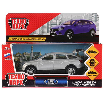 Машина Технопарк металл. Lada Vesta SW Cross (12см) откр.дв+багаж,инерц VESTA