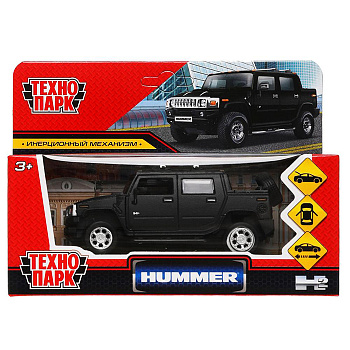 Машина Технопарк металл. Hummer H2 Pickup чёрный (12см) дв,инерц,в/к HUM2PICKUP-