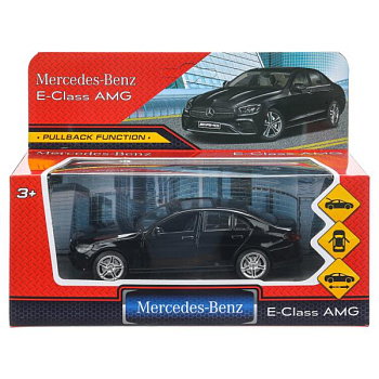 Машина Технопарк металл. MERCEDES-BENZ e-class amg (12см) дв,баг,ин,черный ECLASS-12-BK