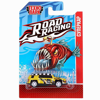Машина Технопарк металл. Road Racing Суперкар Хищная рыба (7,5см) в асс,блистер RR-7-2293780-PRE-R