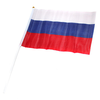 Флаг Триколор 16*24, (размер палочки 30см) уп12/2400шт Р23871-9