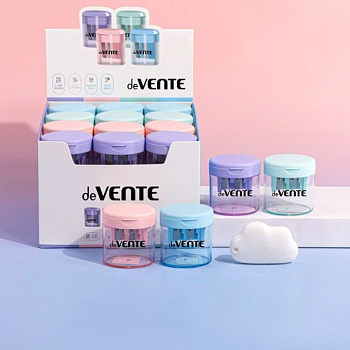 Точилка с контейнером 2отв. deVENTE "Pastel" 8031501 пластик.,асс.