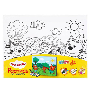 Холст для росписи 15*20 см Три Кота MultiArt 200CANV15X20-TC3