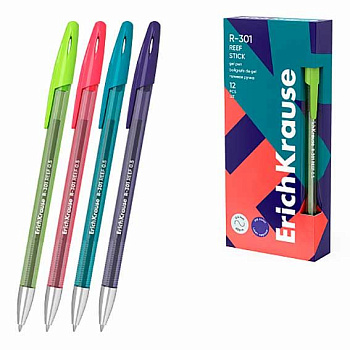 Ручка гелевая EK R-301 Gel Stick Reef 63136 синяя,0,5мм