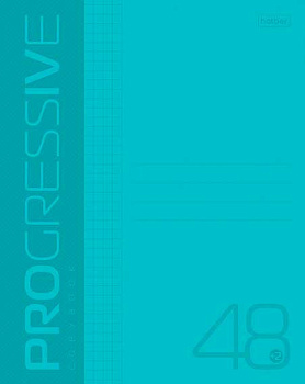 Тетрадь 48л. (линейка) ХАТ Progressive "Бирюзовая" пластик.обл.