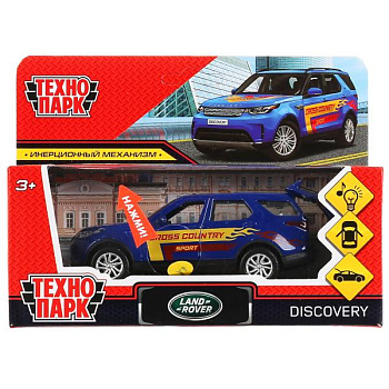Машина Технопарк металл. Land Rover Discovery спорт синий (12см) звук,свет,в/к DISCOVERY-12SLSRT-BU