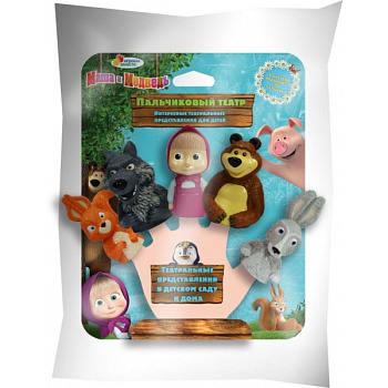 Игрушка для купания Пальчиковый театр Маша и Медведь (5шт) на/карт ST-FT1801