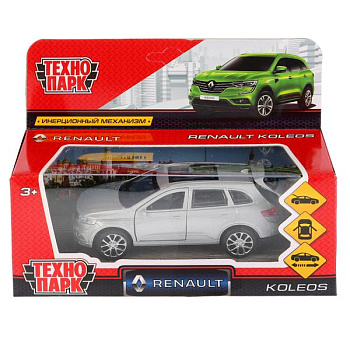 Машина Технопарк металл. Renault Koleos серебр. (12см) откр.дв,инерц,в/к KOLEOS-