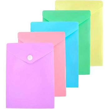 Папка-конверт на кнопке А6- deVENTE "Pastel" 3071345 непрозр.,асс.,180 мкм 