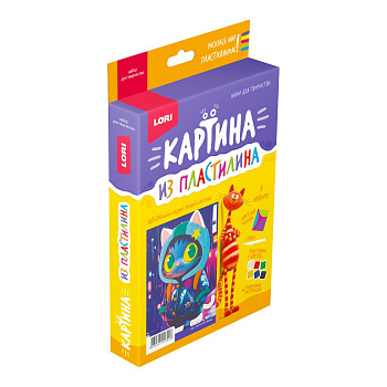 Картина из пластилина "Котик" Пз/Пл-023