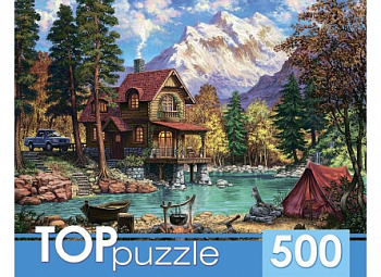 Пазлы (500эл) Домик у озера в горах ХТП500-6819