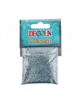 Блестки декор. Decola 0,3мм 20гр. серебро W041-202-0,3