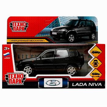 Машина Технопарк металл. Lada Niva черный (12см) дв,баг,инерц,в/к LADANIVA-12-BK